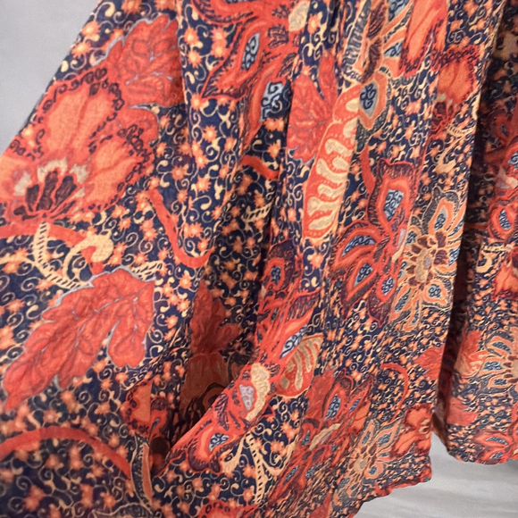 Free People Dress Womens Medium Teegan Mini Floral Chiffon Boho Faux Wrap - Picture 9 of 13